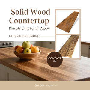 Modern <b>Solid</b> <b>Wood</b> Countertop for Kitchen Workspace Durable Natural <b>Table</b> <b>Top</b> with Smooth Finish for Residential Interiors - Product Image 5