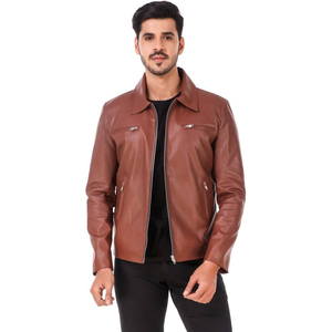 Nouvelle Arrivée 2026 – Blouson en Cuir Décontracté pour Homme, Logo Personnalisé, Vente en Gros, Modèle Vierge, Grandes Tailles, Service OEM - Product Image 4