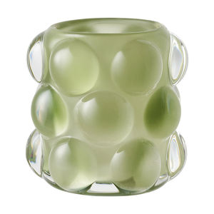 Portavelas de Vidrio de Primera Calidad, Elegante Detalle en Beige y Verde para Diseño de Interiores - Product Image 1