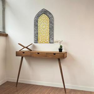 งานศิลปะติดผนังแบบอิสลาม ลายอายะฮ์อัลกุรซีย์ พร้อมดีไซน์โดมมิฮราบ  งานโลหะประดับอักษรศิลป์อย่างประณีต สำหรับตกแต่งห้องละหมาด  งานแฮนด์เมดสำหรับแขวนผนัง - Product Image 2