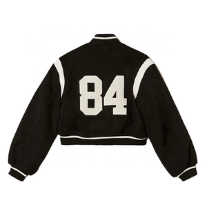 Chaquetas Varsity Cortas Personalizadas de Manga Larga para Mujer, Chaquetas Letterman de Béisbol al por Mayor, Chaqueta Varsity Corta, MOQ Bajo - Product Image 2