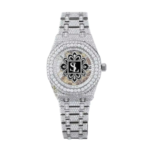 Reloj Mecánico de Lujo para Hombre, con Incrustaciones de Diamantes, Resistente al Agua, Esqueleto Completamente Incrustado, Reloj de Lujo - Product Image 1