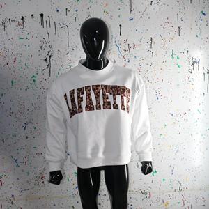 LAFAYETTE WHITE <b>Mock</b> <b>Neck</b> Sweatshirt 100% Applique Embroidery wide <b>neck</b> Sweatshirt Finer Threads - Product Image 1