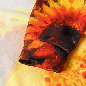 Sudadera con Capucha para Hombre SINEWY SPORTS, Estampado de Campo de Girasoles, Transpirable, 100% Algodón, Estilo Urbano Informal con Bolsillo Canguro, Invierno - Product Image 5