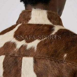 Authentic Western Style Cowhide Leather Windbreaker Jacket Hair on Leather Jackets 2026 Trendy Cowhide Leather Jackets - Product Image 6