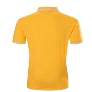 Polo en tricot jaune à manches courtes pour homme avec fermeture éclair, couleur unie, coupe classique, en coton, polos pour homme en vente - Product Image 2