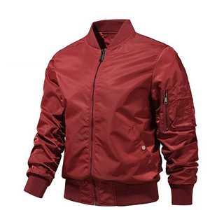 Blouson Bomber Homme Hiver Grande Taille Respirant en Toile Col Montant Logo Avant Coupe Slim Un Bouton Style Urbain - Product Image 1