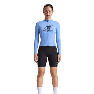 Maillot de Ciclismo de Manga Larga Azul Claro para Mujer, con Cierre Completo, de Alto Rendimiento para Bicicleta de Carretera - Product Image 1
