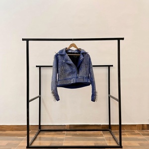 Full Studded Black Leather <b>Jacket</b> <b>Punk</b> Style Winter Plus Size Waterproof Breathable Eco-Friendly Raw Customised - Product Image 1