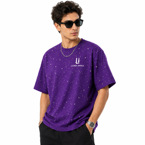Nouveau design personnalisé pour t-shirt graphique scintillant à manches courtes et col rond en coton 100% pour homme, style streetwear décontracté et surdimensionné - Product Image 1