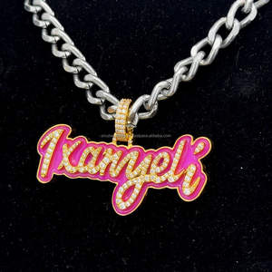 Collar con colgante de nombre personalizado de moissanita chapada en oro y plata que brilla en la oscuridad 925 - Product Image 4