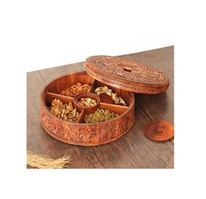 High Quality Wood Candy Nuts <b>Box</b> Luxury Design Dishwasher Safe for Kitchen Use Business Gifts Food Storage <b>Container</b> - Product Image 2