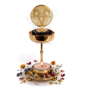 Manual <b>Slide</b> Height Adjustable Metal Incense Pot With Engraving - Product Image 4