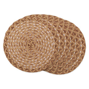 Juego de 6 Manteles Individuales Redondos de Yute Natural, Resistentes al Calor, en Color Malachi Poliéster - Product Image 4