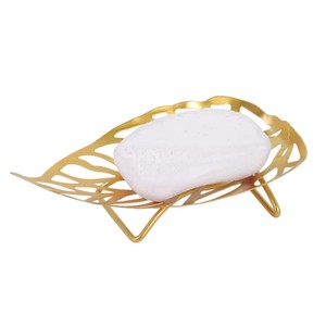 Modern Rose Gold Metal Wire Soap Dish Holder With <b>Draining</b> Design Stylish <b>Bathroom</b> & Kitchen Countertop Accessory - Product Image 6