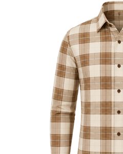 เสื้อเชิ้ตผู้ชายลายสก็อตสีน้ำตาล แบรนด์ Manufacturer แขนยาว ติดกระดุม ผ้าฝ้ายฟลานเนล สวมใส่ได้ทั้งลำลองและเป็นทางการ เหมาะสำหรับใส่ทำงาน รับตัดเย็บตามสั่ง - Product Image 3