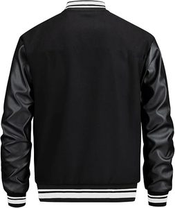 Chaqueta Varsity Clásica Azul Marino y Blanca con Logotipo P Bordado y Frase para Adultos, Ropa de Otoño, Actividades Promocionales - Product Image 6