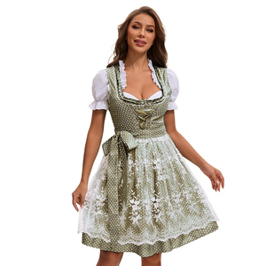 Disfraz de Dirndl para Mujer, Estilo Bávaro Tradicional Alemán, para Oktoberfest, Fiesta, Vestido de Poliéster, Estilo Cine y Televisión, de Lujo - Product Image 5