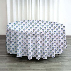 Christmas Round 60 Inch Tablecloth Floral Design <b>Table</b> Cloth Handmade <b>Table</b> <b>Cover</b> Block Print Tablecloth <b>Table</b> Cloth Beautiful - Product Image 3