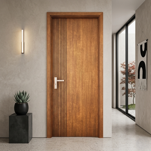 Puerta Interior de Madera MDF Sólida con Acabado Minimalista, Personalizada por el Fabricante, Insonorizada y Resistente al Agua, para Dormitorio, Comedor u Hospital - Product Image 2