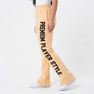 French Terry Cotton Embroidery Flare Sweatpants Wholesale Winter Flare Trouser <b>Pajama</b> <b>Fleece</b> Lined Sweatpants For Winter Wear - Product Image 4