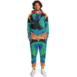 Chándal Deportivo de Invierno para Hombre con Capucha, 100% Poliéster, Transpirable, de Secado Rápido, Ligero, Cintura Elástica, Estampado por Sublimación - Product Image 1