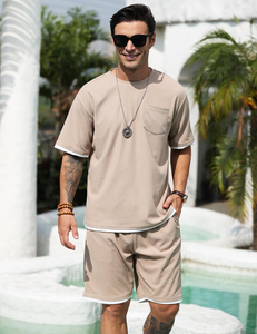 Conjunto de Camiseta y Pantalones Cortos Deportivos de Verano para Hombre, 100% Algodón, Estilo Vintage Lavado, con Logotipo Personalizado OEM - Product Image 3