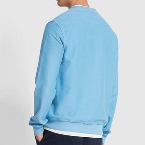 Sweat-shirt pour homme en twill Galli bleu, de haute qualité, durable, à col rond, surdimensionné, en coton mélangé, personnalisable, vente en gros - Product Image 3