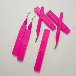 ชุดแหนบต่อขนตาปลายเรียบป้องกันไฟฟ้าสถิตย์ สีชมพู สแตนเลสคุณภาพสูง GETUP BROSONS IMPEX พร้อมโลโก้สั่งทำ - Product Image 6