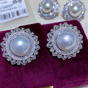 Boucles d'oreilles en argent pur S925, tournesol, 10-11 mm, perles noires vertes paon de Tahiti, boucles d'oreilles tendance et belles en réalité - Product Image 5