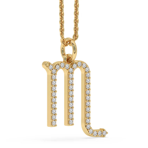 Luxury 24K Gold Plated Letter M Pendant Necklace With Crystal Rhinestones <b>Rope</b> <b>Chain</b> Unisex Everyday Wear - Product Image 2