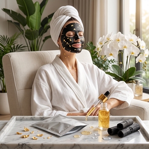 Masque facial au charbon d'or complexe anti-âge pour tous types de peau, usage domestique féminin - Product Image 2