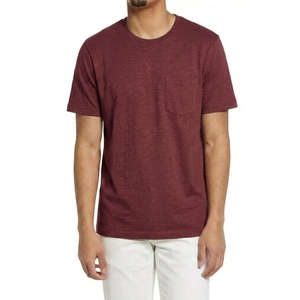 Camiseta de Manga Corta Acanalada de Alto Gramaje con Dobladillo Desgastado, Estilo Único, Ecológica, Transpirable, Mezcla de Poliéster/Algodón, Corte Regular - Product Image 3