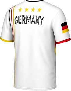 Maillot de football allemand pour homme, col en V, sans manches, blanc, imprimé par sublimation, respirant, en polyester, coupe classique pour adulte - Product Image 3