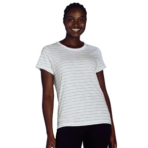 Camisetas Casuales de Verano para Mujer, Cómodas, a Rayas, Cuello Redondo, Manga Corta, Corte Ajustado, de BD - Product Image 5