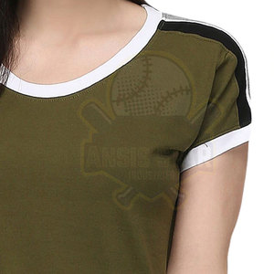 High Quality Women T <b>Shirt</b> Summer Casual Short Sleeve Crew Neck Canvas 100% Cotton Breathable Anti-Pilling Anti-Wrinkle Solid - Product Image 3