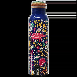 1000ml Pure Copper Water <b>Bottle</b> Handmade Hammered Leak Proof Ayurvedic Drinking <b>Bottle</b> with Screw Cap - Product Image 1