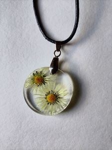 Nuevo Collar con Colgante de Cuerno Hecho a Mano con Flores Secas Francesas, Joyería Coleccionable de Arte Floral Natural Rústico para Mujer - Product Image 6
