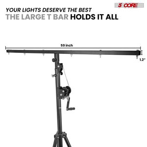 Trípode de Iluminación Portátil de Alta Resistencia con Manivela de 5 Núcleos LS 120, Sistema de Truss para Iluminación de Escenario, Negro, 65.5-111 Pulgadas - Product Image 5