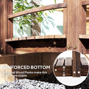 Ponte da Giardino in Legno di Abete Colorato da 1,5 m con Passerella ad Arco e Ringhiere Laterali per Giardini e Fiumi - Product Image 6