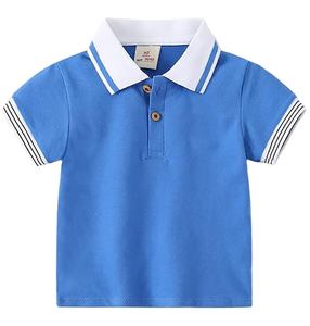 Venta al por mayor de alta calidad Casual clásico logotipo personalizado de manga corta para niños transpirable secado rápido 100% algodón de punto 180g ODM - Product Image 3