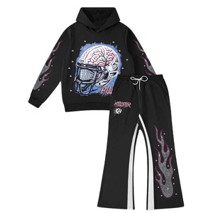 Casual men tracksuit jogging <b>suit</b> gym training wear athletic two piece outfit zipper jacket and <b>pants</b> slim fit sportswear - Product Image 1