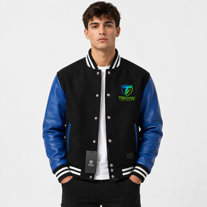 High Quality Men's Fashionable <b>Canvas</b> High Street Varsity <b>Jacket</b> OEM Customized Full Sleeves College Best Design Varsity <b>Jacket</b> - Product Image 1