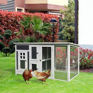 63-Inch Wooden Chicken Coop with PC Roof Backyard <b>Rabbit</b> Hutch and Poultry <b>Cage</b> Hen Pen & Run Box for Chickens & <b>Rabbits</b> - Product Image 1