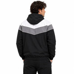 <b>Reflective</b> Piping Contrast Panelled Nylon Hooded Tracksuit <b>Tops</b> Custom jacket for men Lightweight Windbreaker Wholesale OEM - Product Image 4