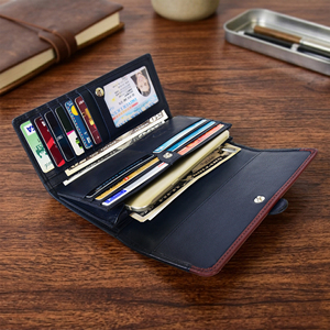 Cartera Larga de Cuero Genuino Premium para Mujer, Monedero Impermeable de Moda, Tarjetero, Organizador de Efectivo, Cierre a Presión, Elegante - Product Image 5