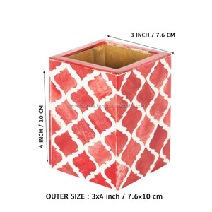 Porte-stylo en résine artisanale et incrustation d'os de qualité supérieure pour les espaces de travail sophistiqués. - Product Image 2