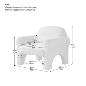 Poltrona Moderna in Tessuto Bouclé con Cuscino Lombare per Divani da Soggiorno - Product Image 6