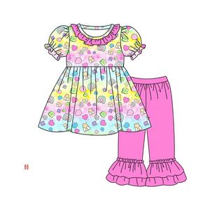 Set di Abbigliamento per Ragazze in Due Pezzi Personalizzato Rosso Ecologico per San Valentino Stile Casual Dolce con Stampa Pantaloni Lunghi Stile <span class=keywords><strong>Boutique</strong></span> - Product Image 2