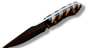 Cuchillo de Caza y Camping de Hoja Fija de Acero de Damasco Forjado a Medida con Funda Scout, Venta al por Mayor, Cuchillos de Damasco OEM, Más Vendidos - Product Image 5
